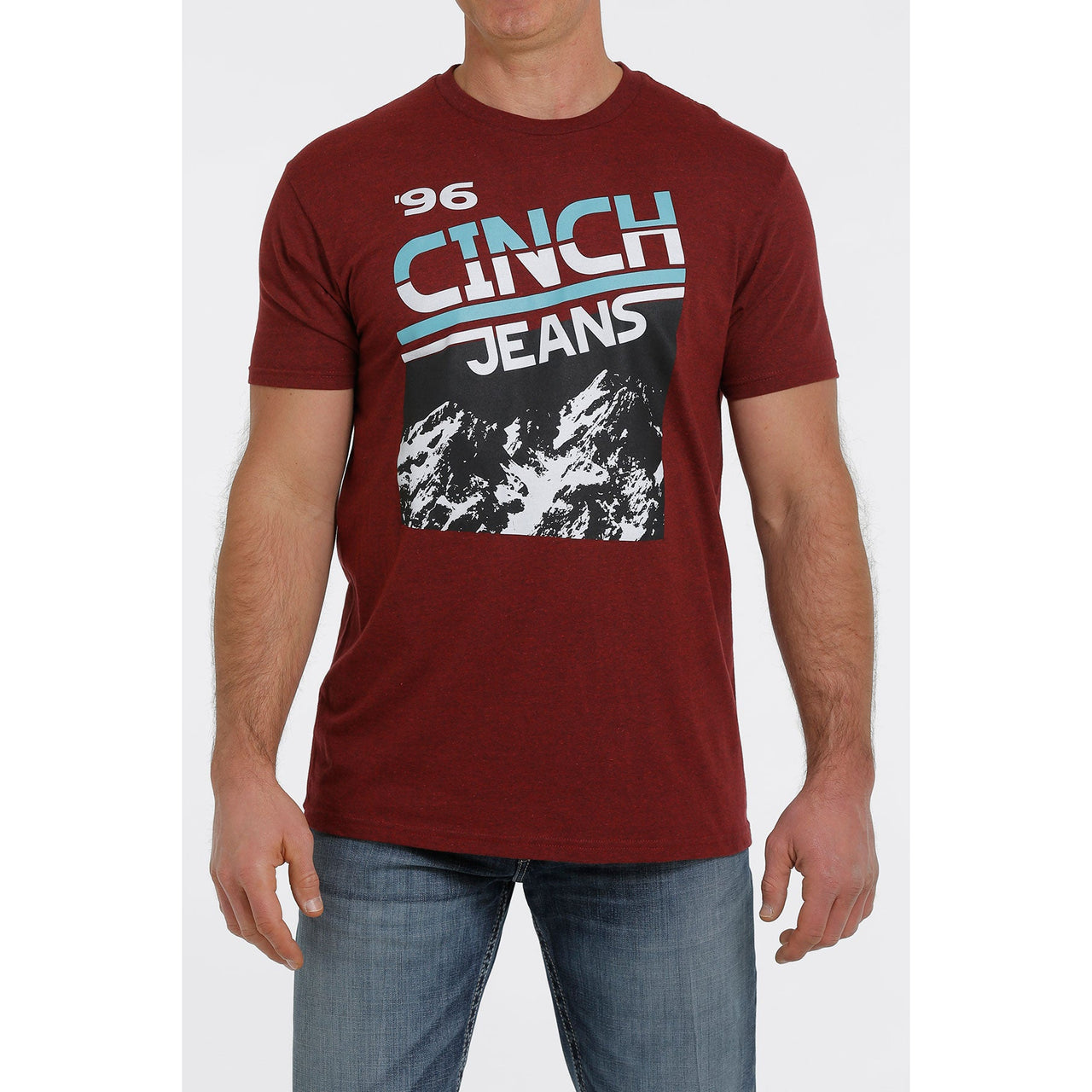 Cinch Mens SS Tee  Heather Red