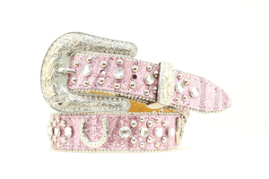 Nocona Girls Fashion Horseshoe Belt - Pink