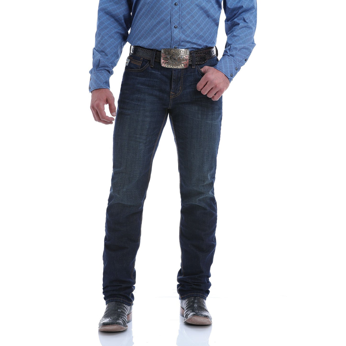 Cinch Men's Jesse Slim Straight Jeans - Medium Stone Indigo