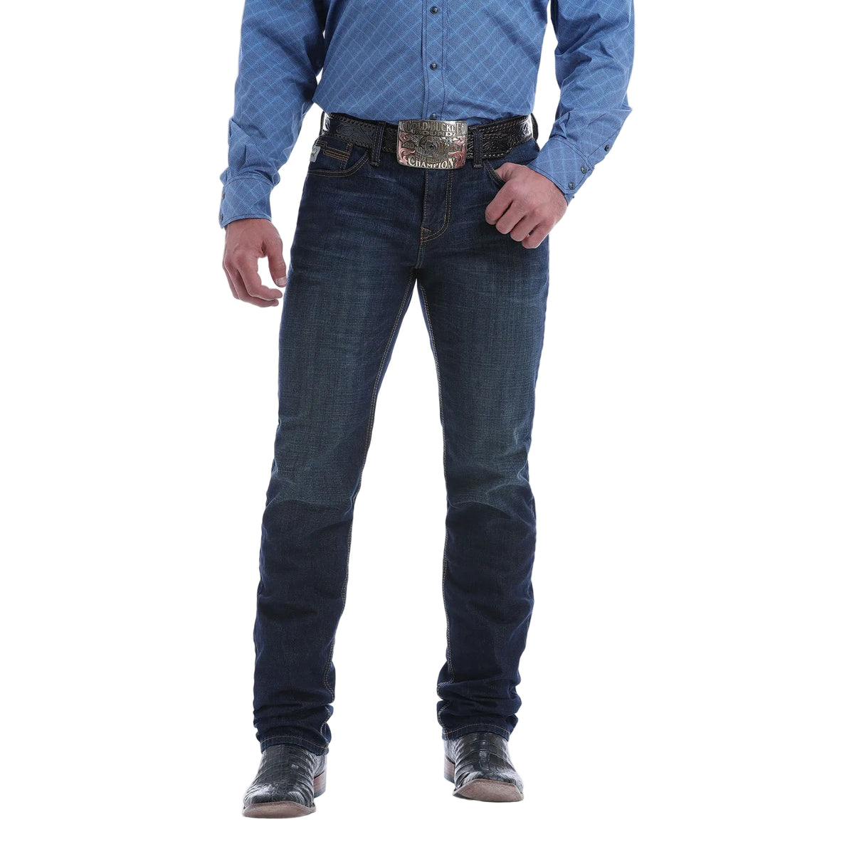 Cinch Men's Jesse Slim Straight Jeans - Medium Stone Indigo - Irvine Tack & Western Wear