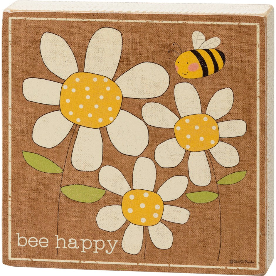 Block Sign - Bee Happy