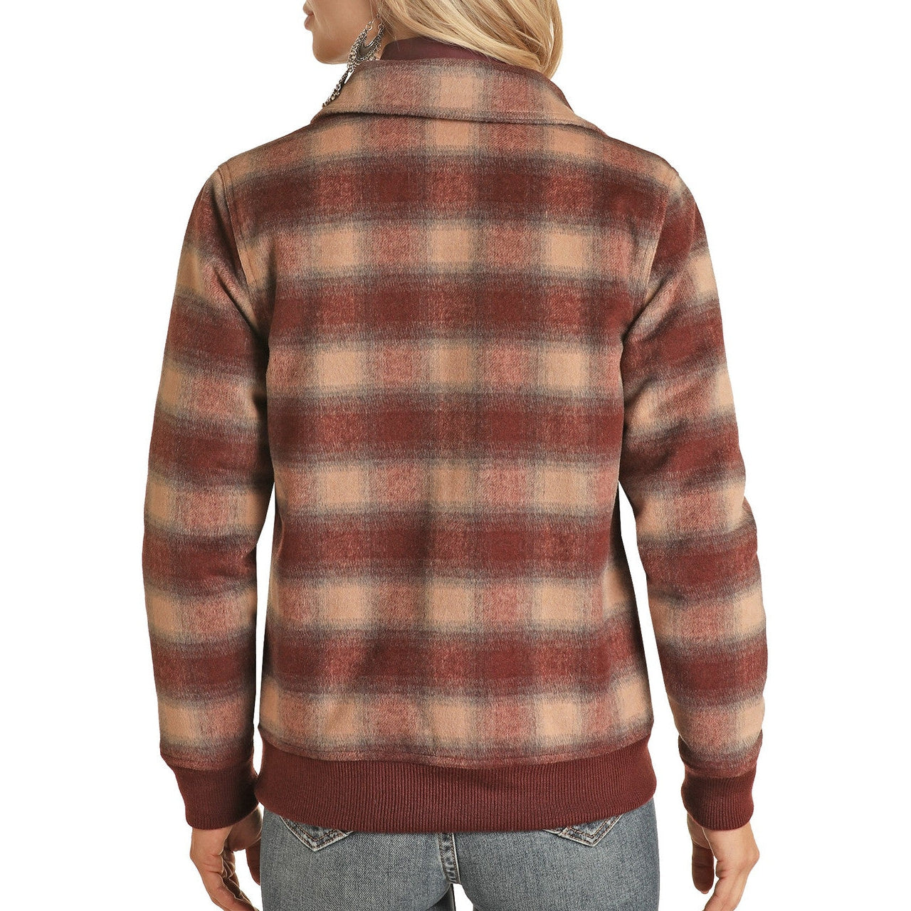 Powder River Bomber Plaid Wool Coat