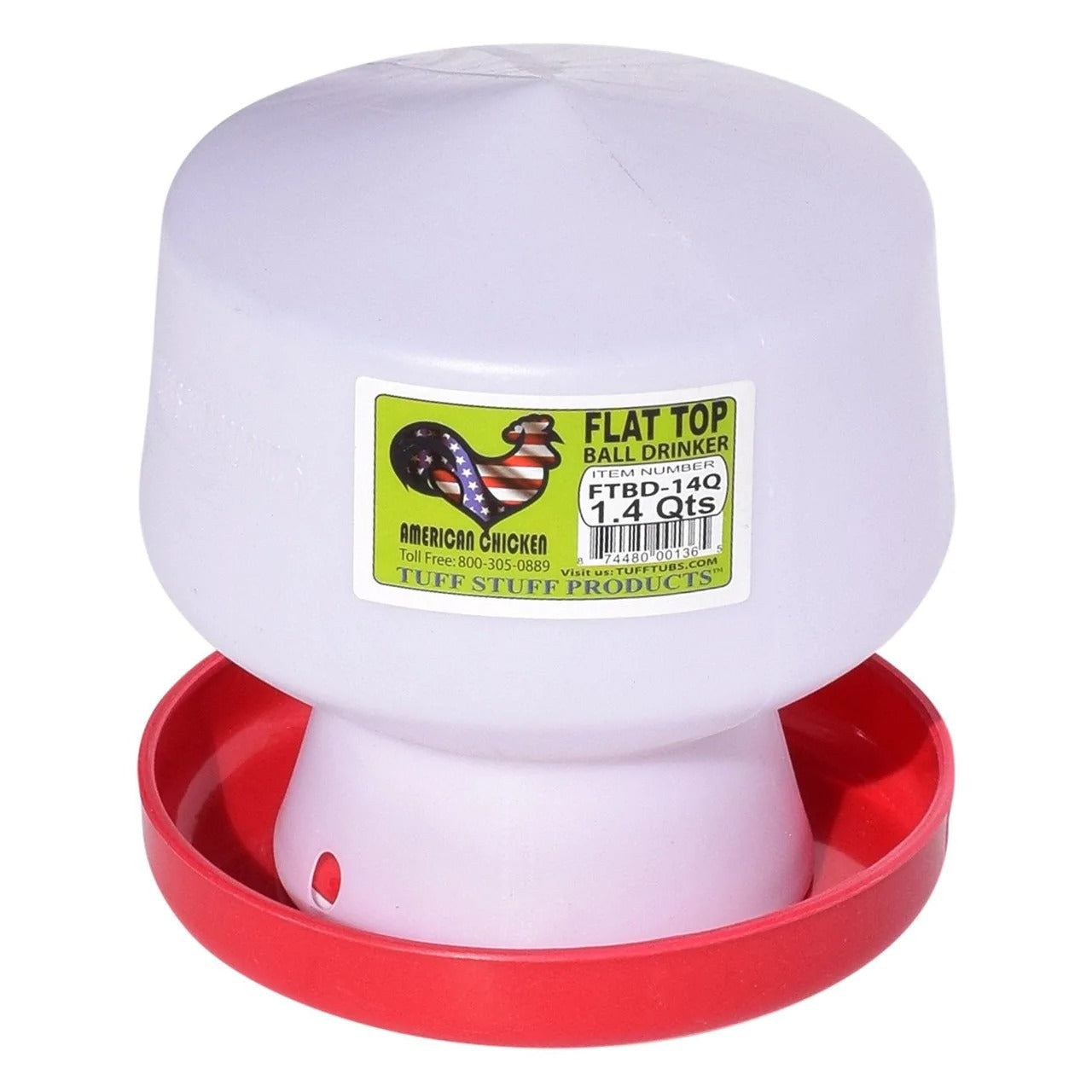TuffStuff Poultry Flat Top Ball Drinker - 1.4qts