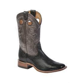 Boulet Men's Cowboy Boot - Taurus Black/Organza Grey - Irvines Saddles