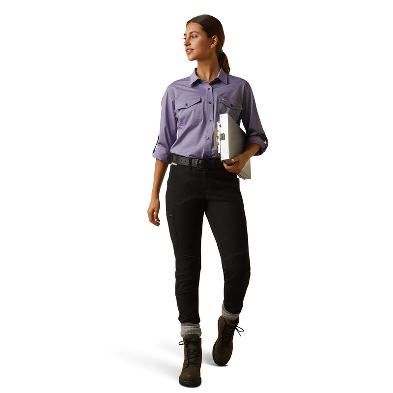 Ariat Women's Rebar Made Tough VentTEK DuraStretch Work Shirt - Corsican Blue Heather