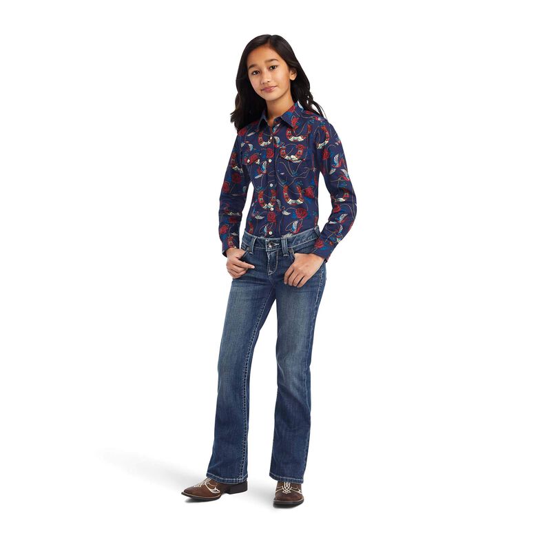 Ariat Girls REAL Rose LS Shirt