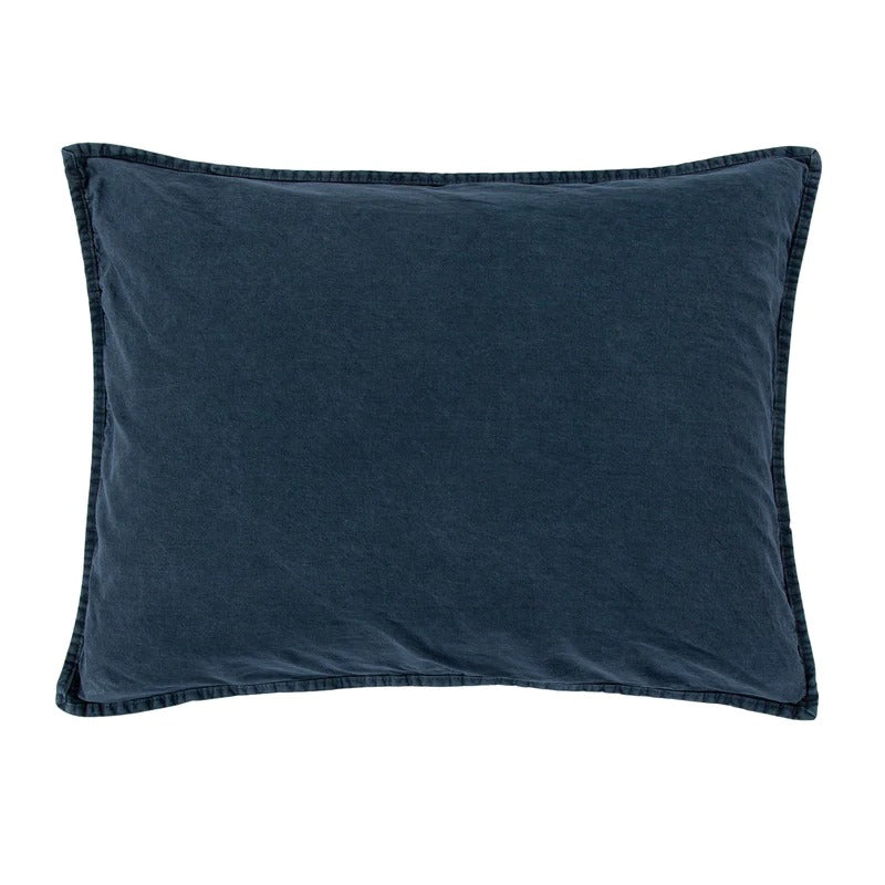 Stonewashed Cotton Canvas Pillow Sham 21" x 27"  Denim   1 PC