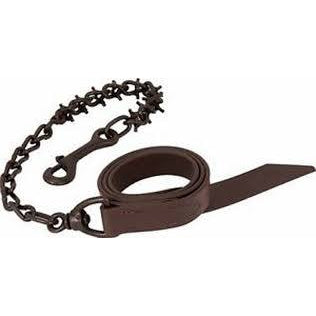Weaver Brahma Webb® Pronged Lead Chain - Brown Lead/Oil Rubbed Chain