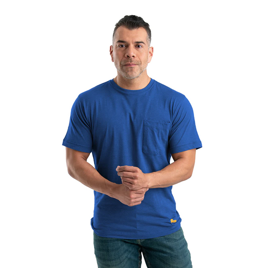 Berne Mens Performance Short Sleeve Pocket Tee - Blue