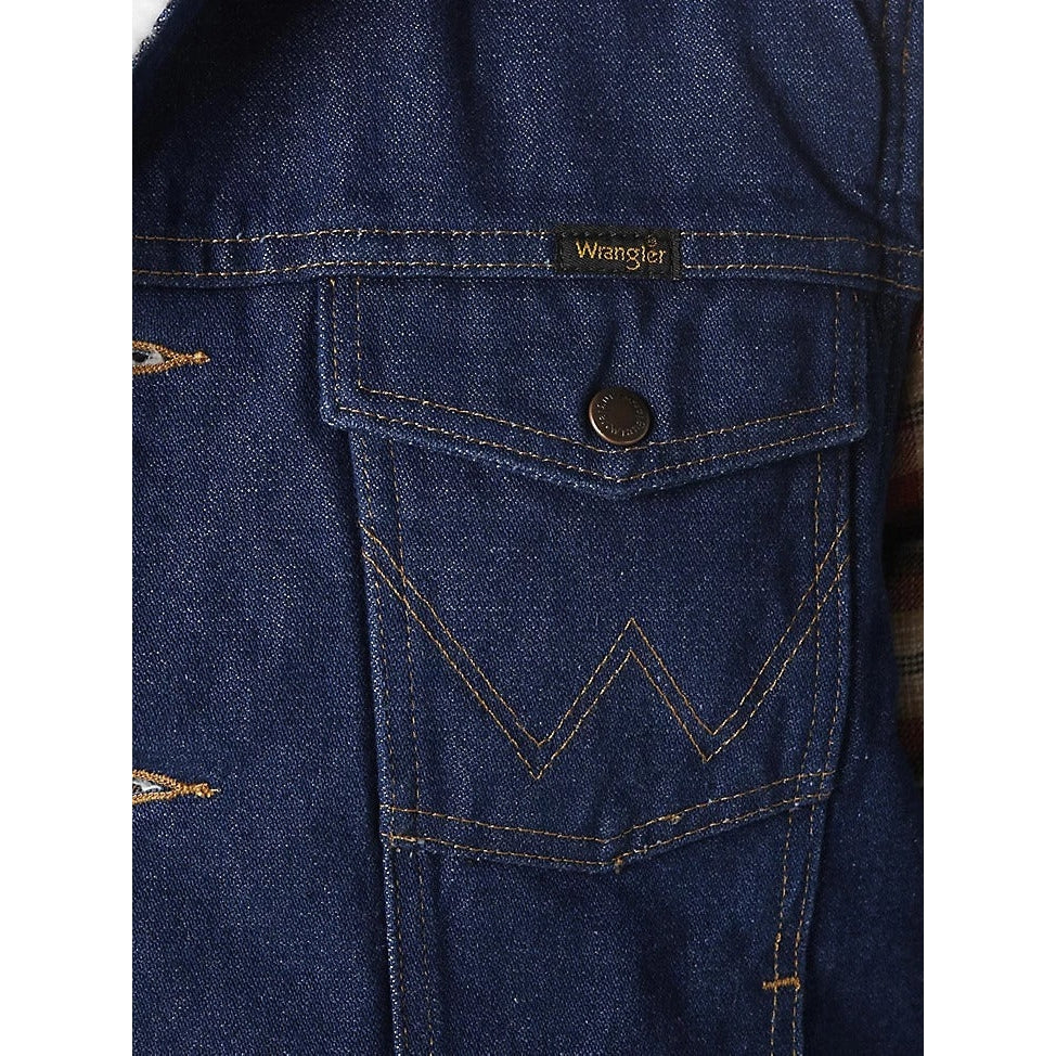 Wrangler Men's Sherpa Lined Denim Vest - Prewashed