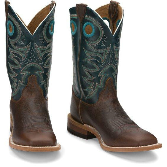 Justin Bent Rail Men's Western Boots- Dark Brown