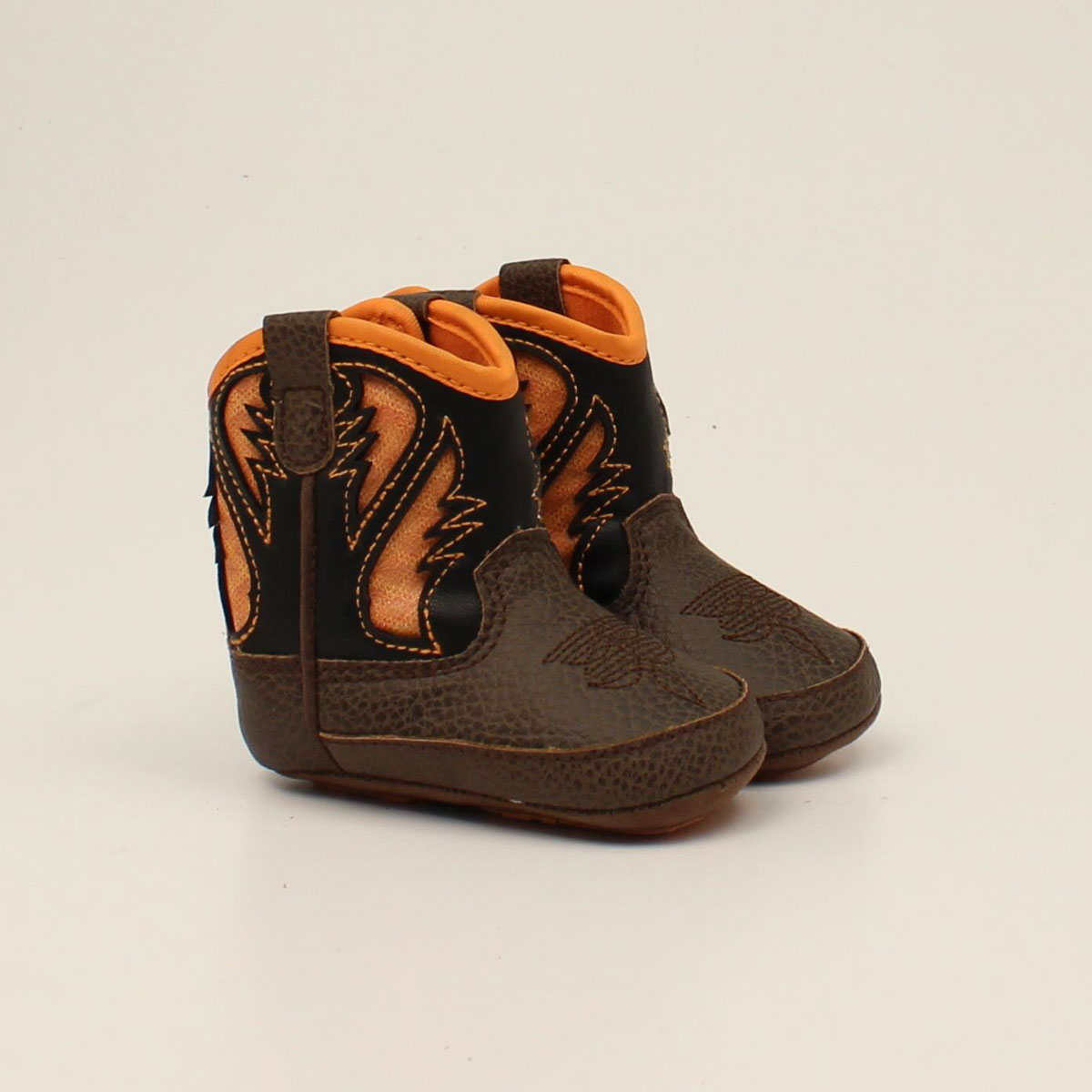 **Ariat Infant Boy's WorkHog Lil' Stompers Boots - Brown w/Orange