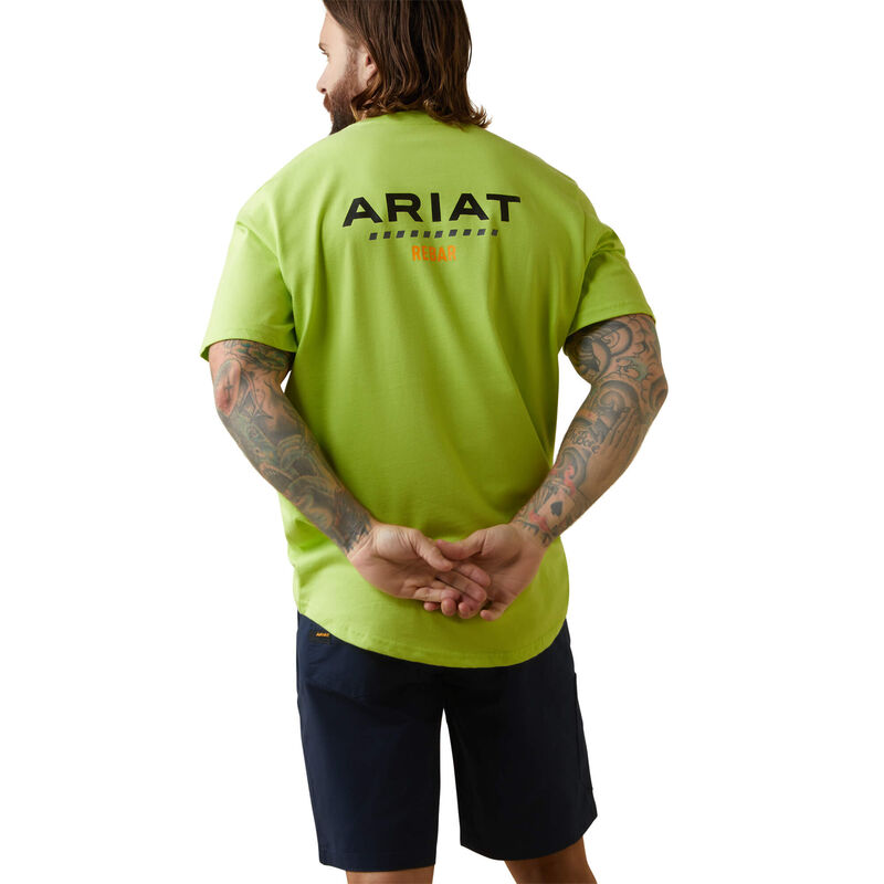 Ariat Mens Rebar Cotton Strong Logo T-Shirt - Lime/Black