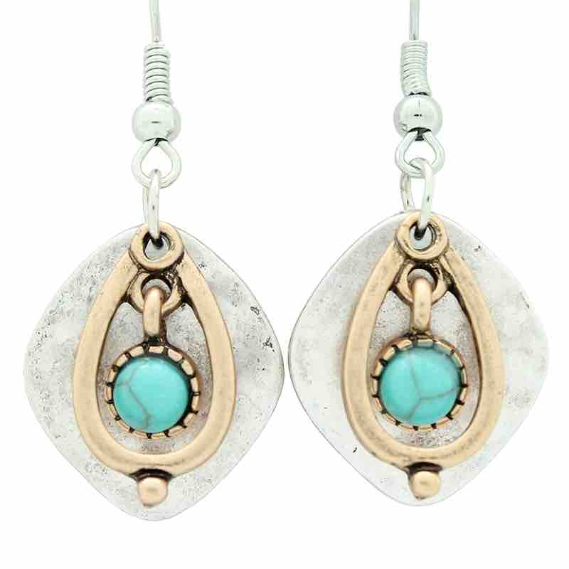 Follow Your Arrow Earrings - Turquoise Pendant