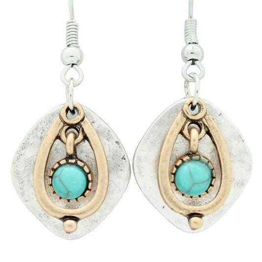 Follow Your Arrow Earrings - Turquoise Pendant