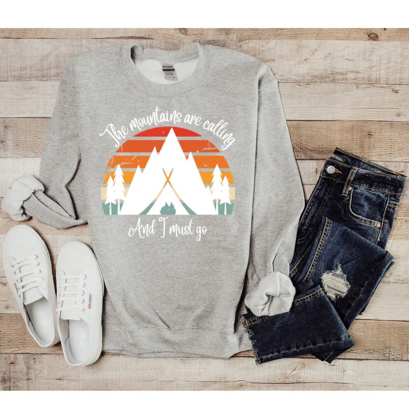 Mountains Are Calling Crewneck Sweater