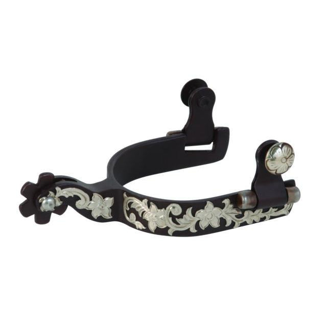 Weaver Leather Ladies' Antiqued Show Spur with German Silver Floral Trim