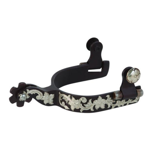 Weaver Leather Ladies' Antiqued Show Spur with German Silver Floral Trim