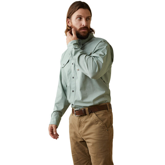 Ariat Mens Rebar Made Tough VentTEK DuraStretch Work Shirt  Green Bay Heather