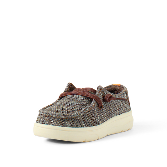 Ariat Kid's Lil' Stompers Aztec Hilo Shoes - Dark Brown w/Aztec Pattern Heel