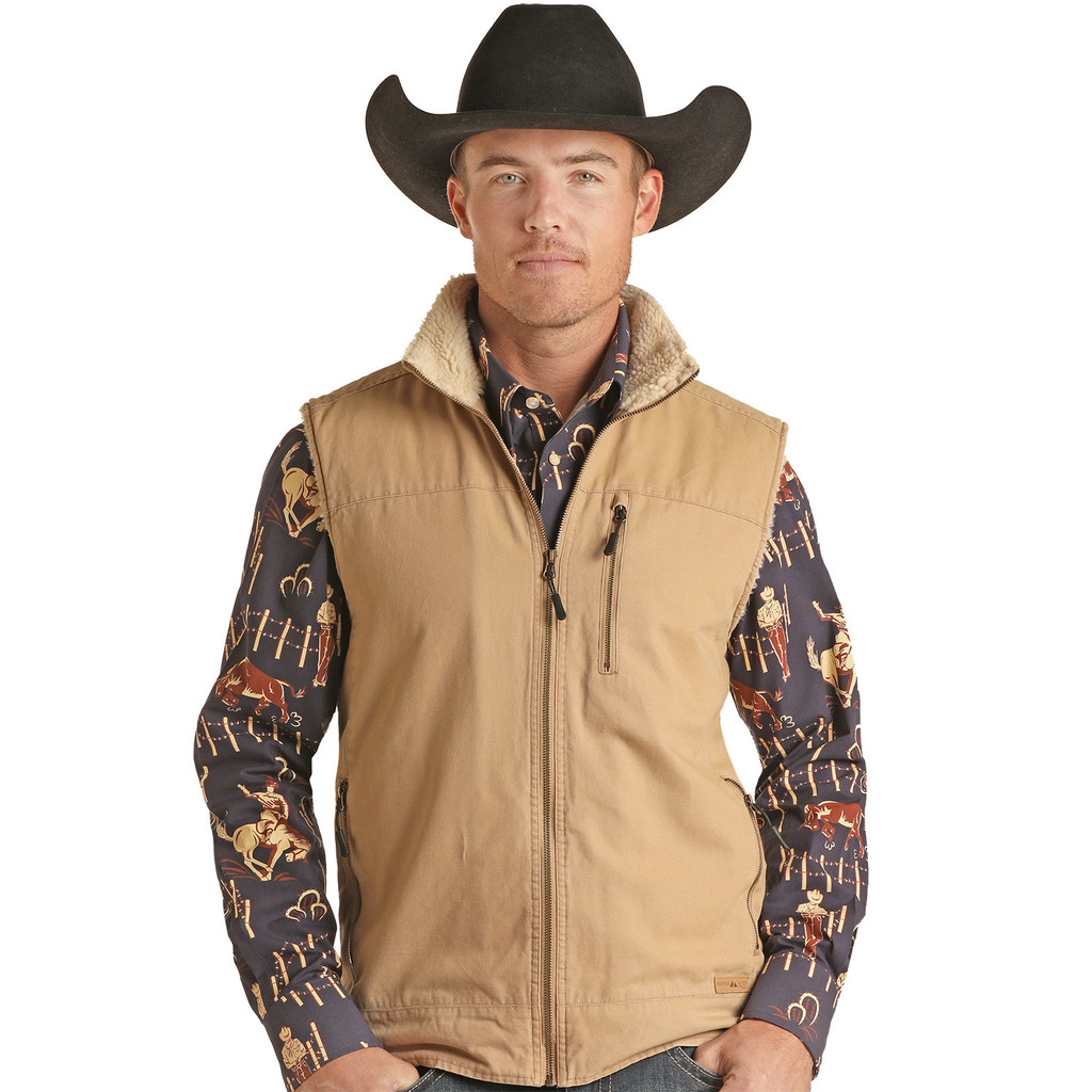 Powder River Mens Brushed Cotton Canvas Vest