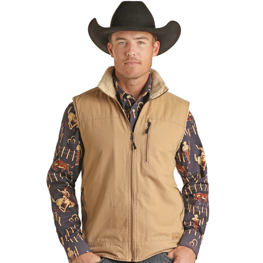 Powder River Mens Brushed Cotton Canvas Vest