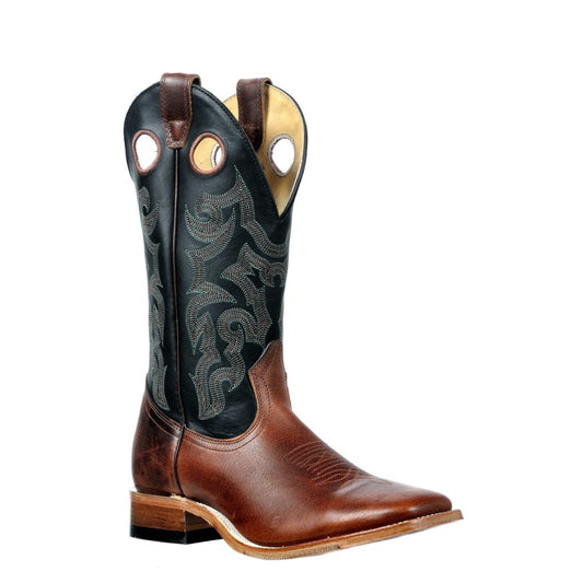 Boulet Men's Wide Square Toe Western Boots - Freeport Burnt Maple/Tianjin Black