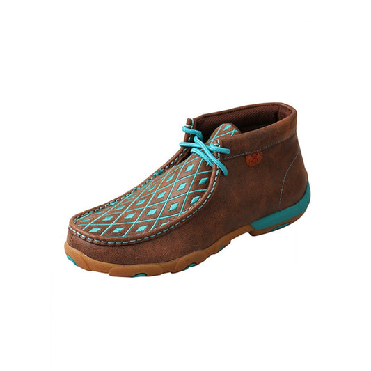 Twisted X Women's Driving Moccasin - Brown/Turquoise