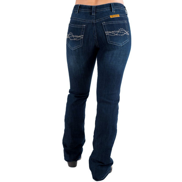 Cowgirl Tuff Women's Breathe Classic Bootcut Jeans - Dark Wash