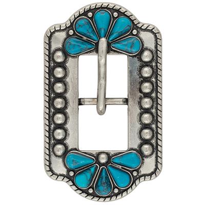 Weaver Leather Turquoise Flower Buckle 1"