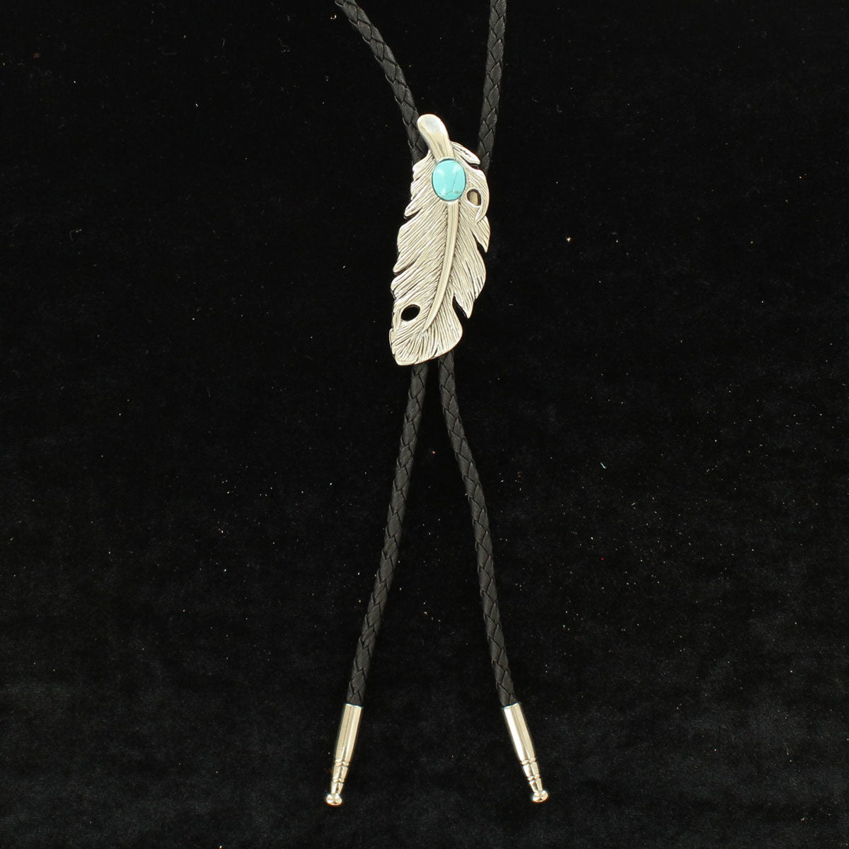 Double S Bolo Tie - Feather