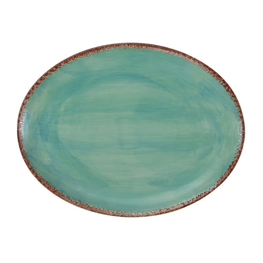 Patina Ceramic Serving Plate Turquoise