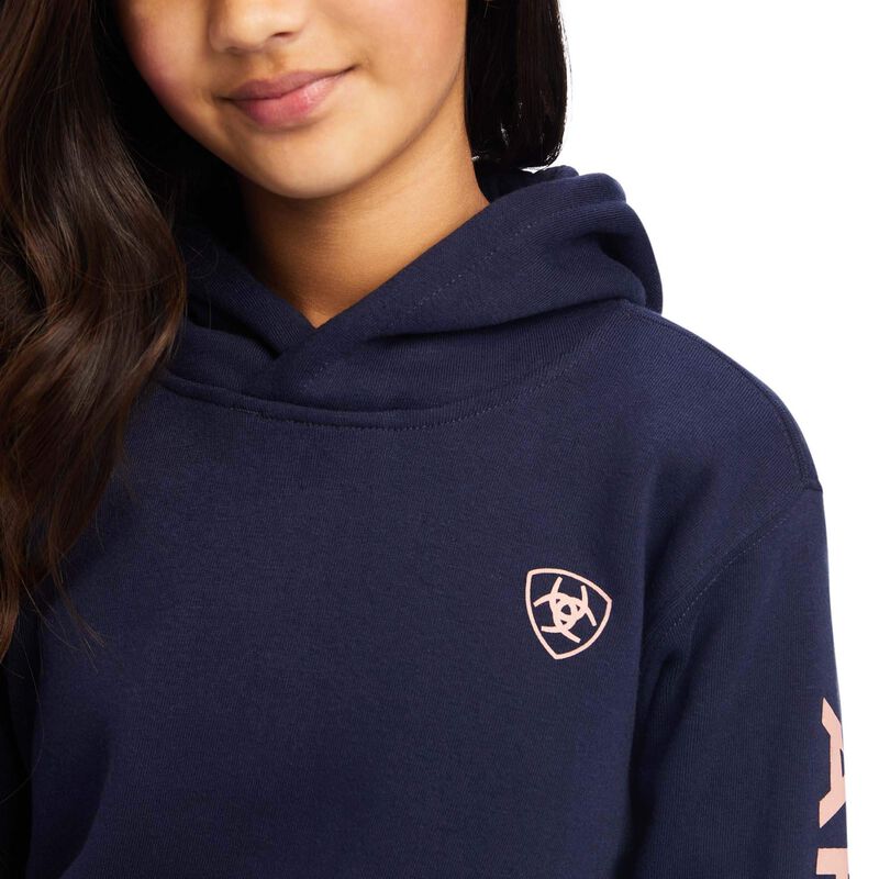 Ariat Girls REAL Arm Logo Hood Navy Eclipse