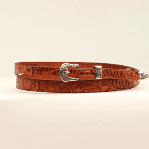 Twister Floral Embossed Hat Band - Tan