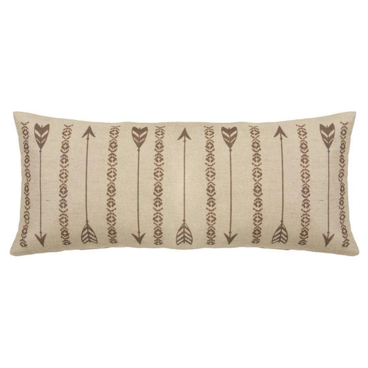 HiEnd Accents Long Rectangles and Arrows Burlap Pillow 15x35