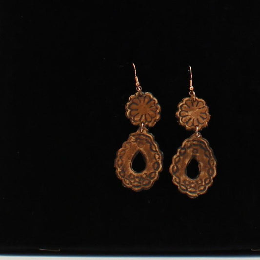 SS Leather Floral Earrings