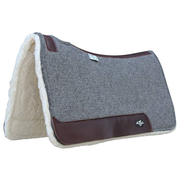Professional's Choice 100% Wool Pad 1.25" w/ Fleece - Grey - Irvine Tack & Western Wear