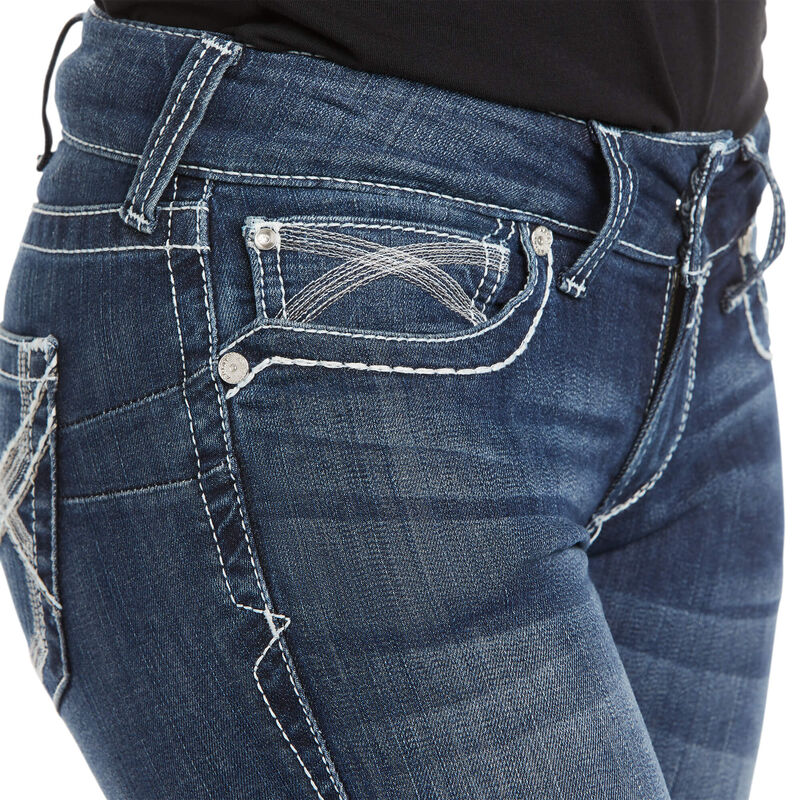Ariat Women's REAL Mid Rise Stretch Ivy Stackable Straight Leg Jeans - Dresden - Irvine Tack & Western Wear