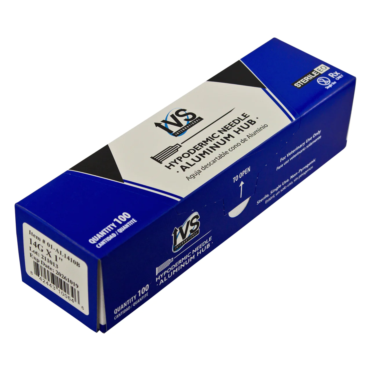 IVS Aluminum Hub Needle 14g x 1"  100/Box