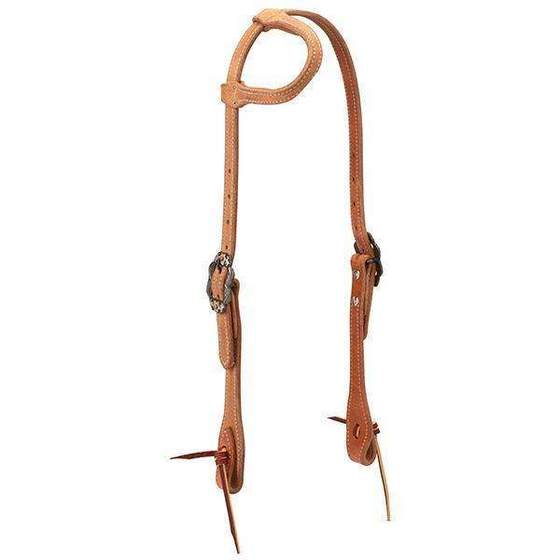 **Weaver Leather Rough Out Russet Harness Leather Sliding Ear Headstall