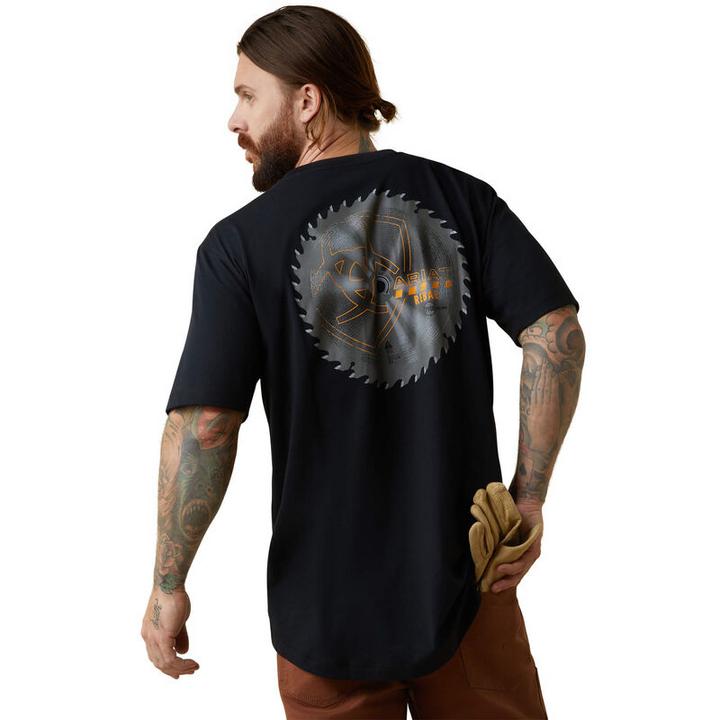 Ariat Mens Rebar Workman Buzz Saw Graphic T-Shirt - Black