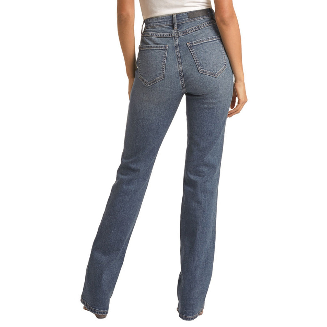 Rock & Roll Womens Button Fly High Rise Jeans