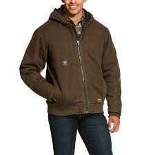 **Ariat Men's Rebar Washed Dark Canvas Insulated Jacket - Wren