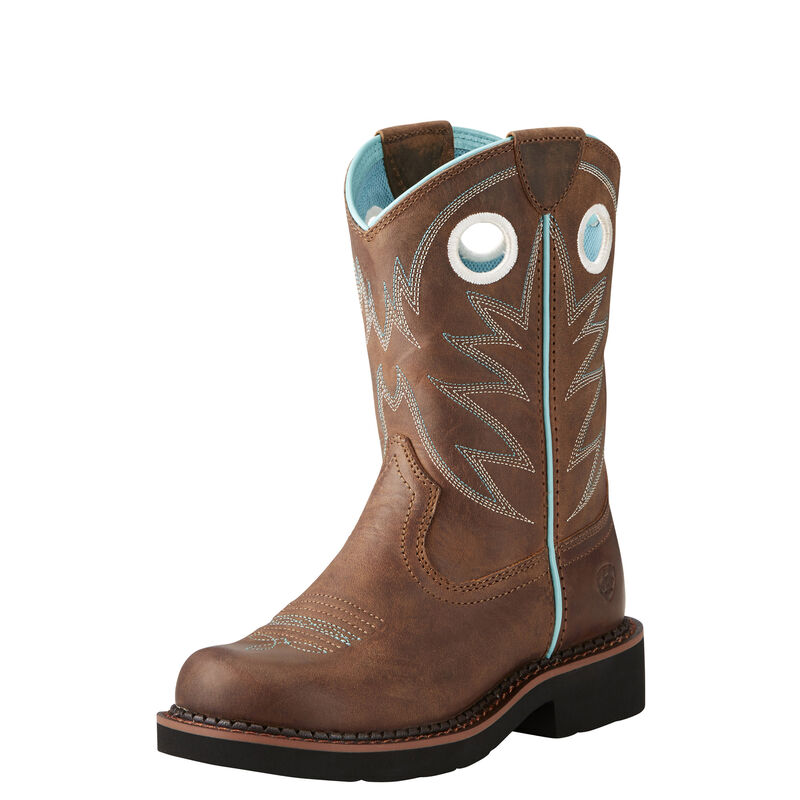 **Ariat Girls Youth Probaby Western Boots - Distressed Brown
