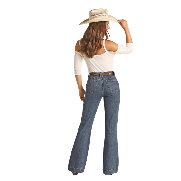 Rock & Roll Women's Front Detail High Rise Trouser Jeans