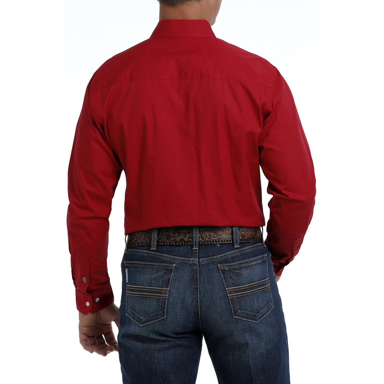 Cinch Mens LS Solid Modern Western Shirt - Red