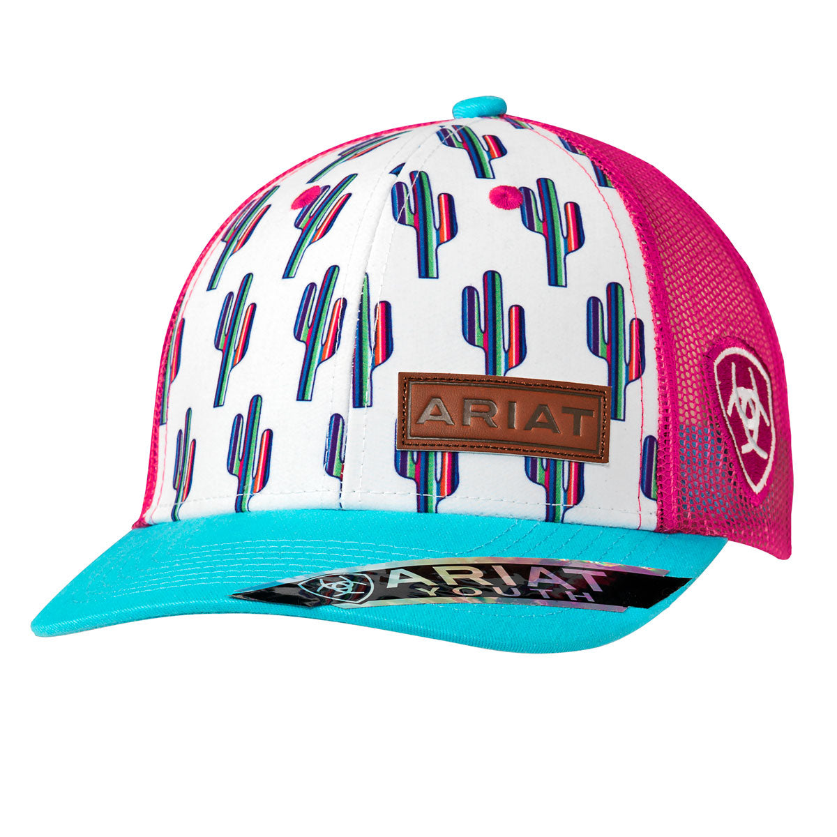 Ariat Youth Mesh Snapback Cap - Multi-Colored Cactus Print