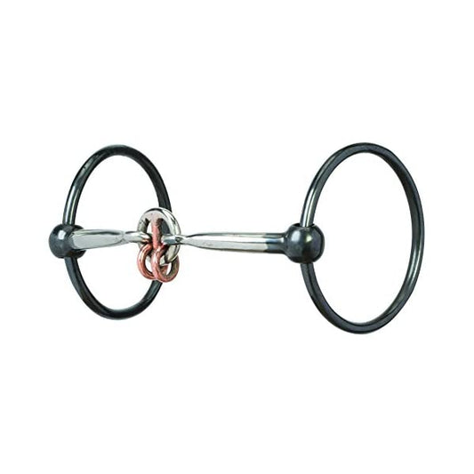 Weaver O Ring Smooth Lifesaver Snaffle Bit w/ Copper Rings