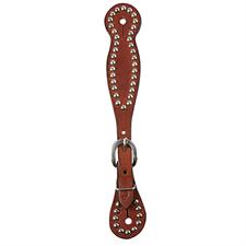 Weaver Bridle Leather Ladies' Spur Straps with Spots - Chestnut