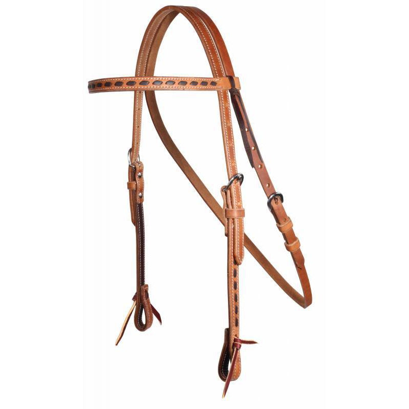 Professional's Choice Headstall Brown HL Browband Buckstitch